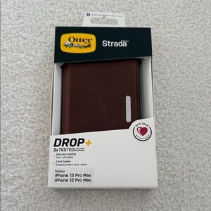 OtterBox Strada Series Brown Leather Case for iPhone 13/12 Pro Max